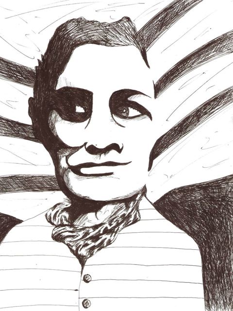 Retrato de mulher com lenço no pescoço